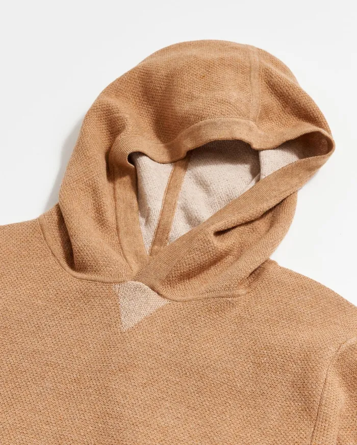 Men Sweaters and Sweatshirts Billy Reid Double Knit Hoodie Sweater Camel