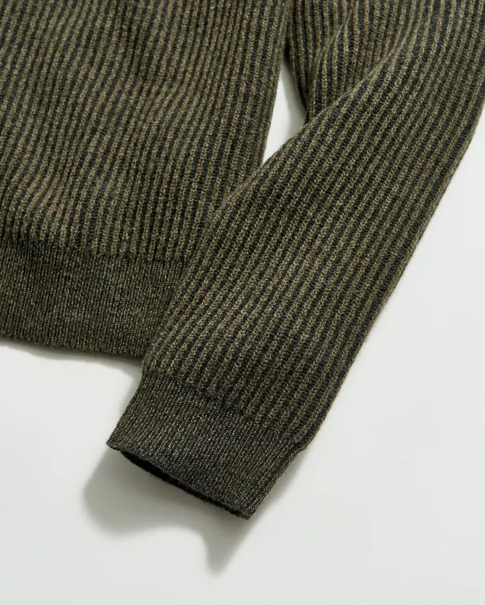 Men Sweaters and Sweatshirts Billy Reid Fisherman Rib Crew Olive