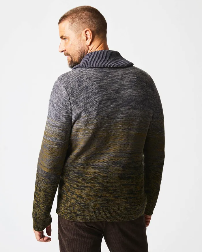Men Sweaters and Sweatshirts Billy Reid Gradient Stripe Cardigan Olivecharcoal