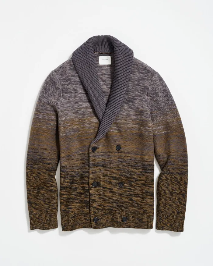 Men Sweaters and Sweatshirts Billy Reid Gradient Stripe Cardigan Olivecharcoal
