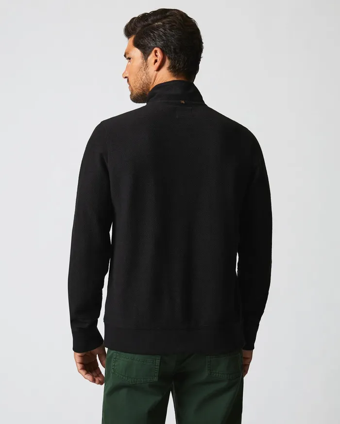 Men Sweaters and Sweatshirts Billy Reid Herringbone Half Zip Black