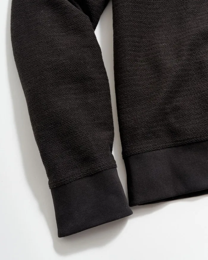 Men Sweaters and Sweatshirts Billy Reid Herringbone Half Zip Black