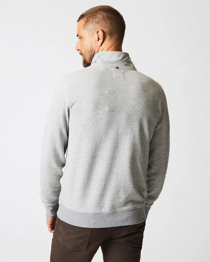 Men Sweaters and Sweatshirts Billy Reid Herringbone Half Zip Light Grey