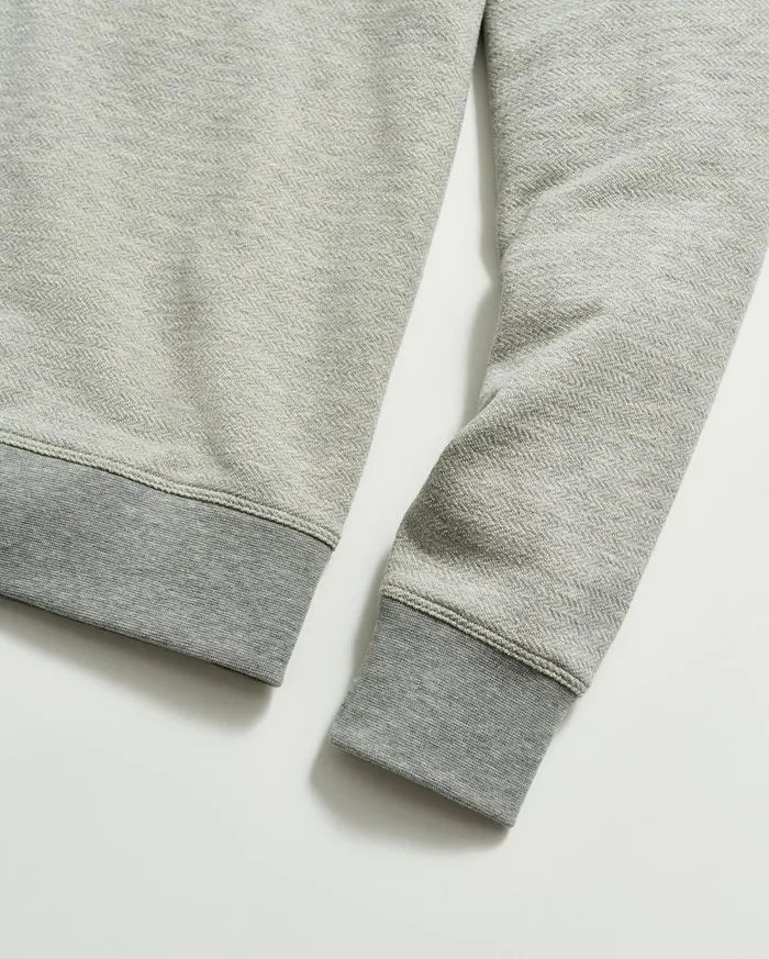 Men Sweaters and Sweatshirts Billy Reid Herringbone Half Zip Light Grey
