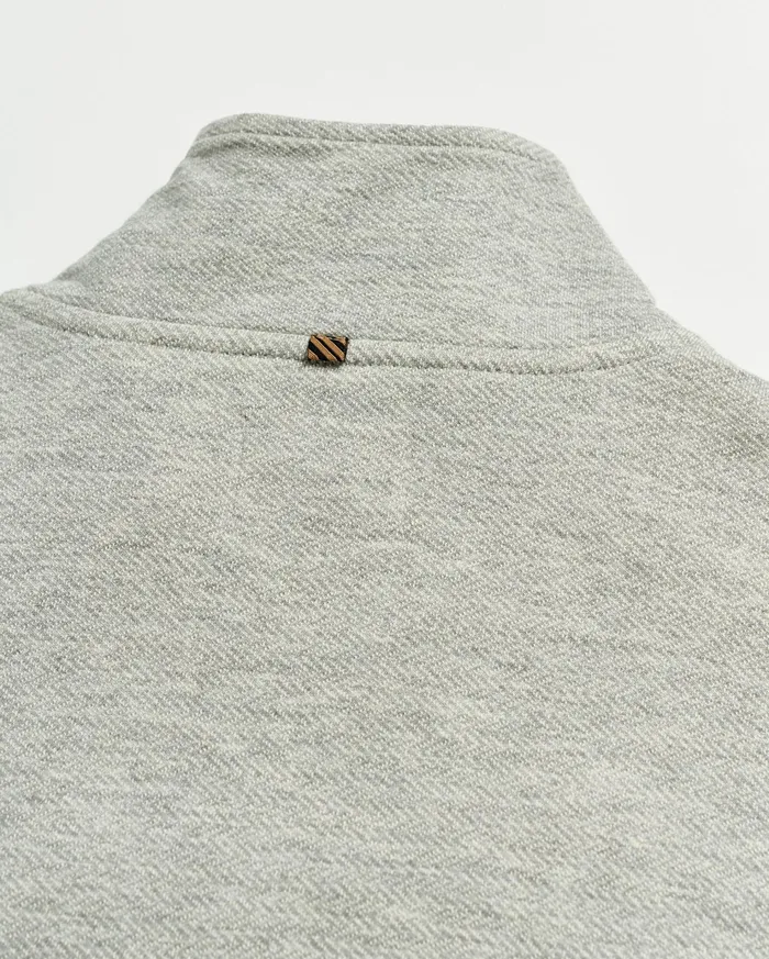 Men Sweaters and Sweatshirts Billy Reid Herringbone Half Zip Light Grey