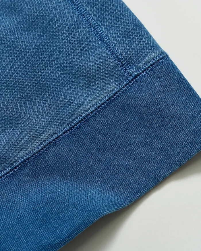 Men Sweaters and Sweatshirts Billy Reid Indigo Terry Sweatshirt Denim