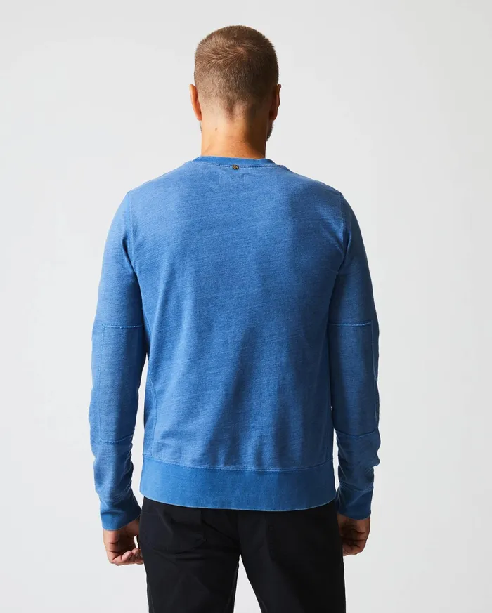 Men Sweaters and Sweatshirts Billy Reid Indigo Terry Sweatshirt Denim