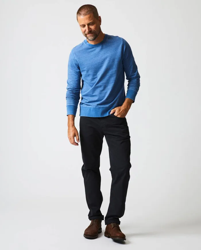 Men Sweaters and Sweatshirts Billy Reid Indigo Terry Sweatshirt Denim