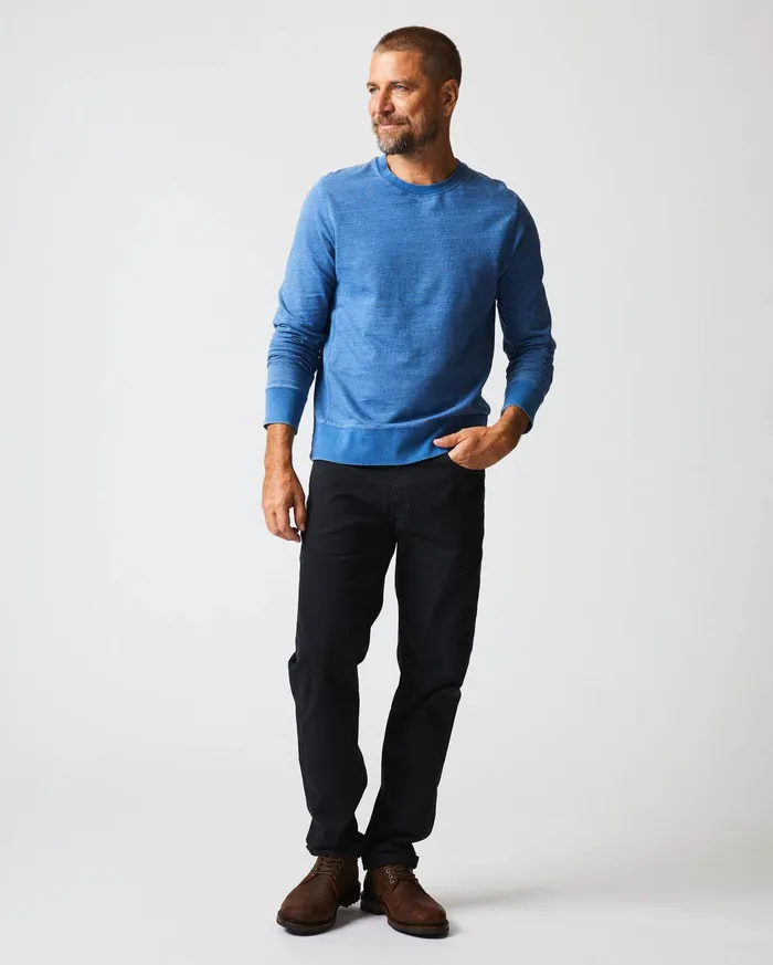 Men Sweaters and Sweatshirts Billy Reid Indigo Terry Sweatshirt Denim
