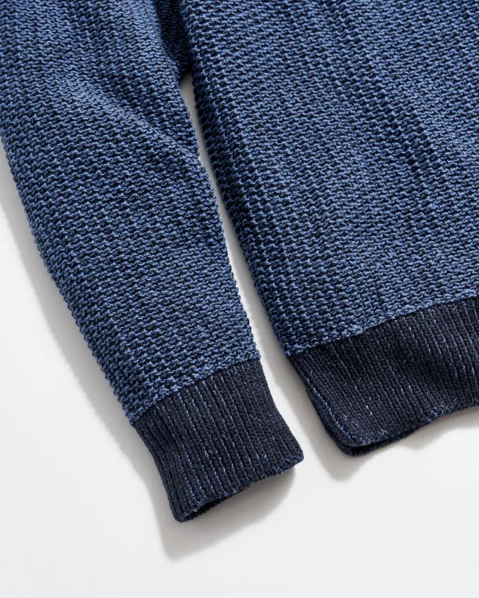 Men Sweaters and Sweatshirts Billy Reid Marled Crewneck Sweater Carbon Blue