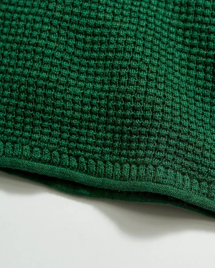 Men Sweaters and Sweatshirts Billy Reid Mini Waffle Crew Emerald