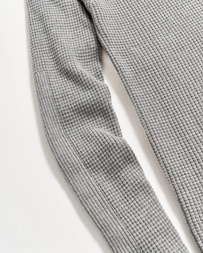 Men Sweaters and Sweatshirts Billy Reid Mini Waffle Crew Grey