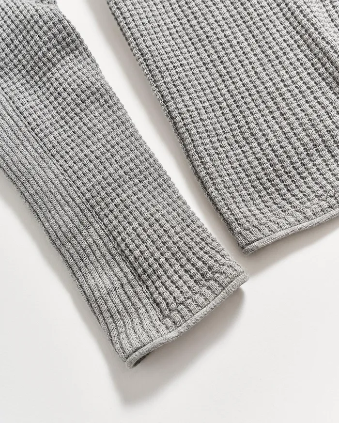 Men Sweaters and Sweatshirts Billy Reid Mini Waffle Crew Grey