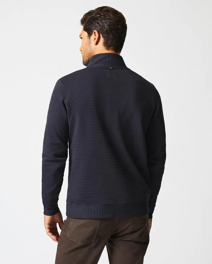 Men Sweaters and Sweatshirts Billy Reid Quilted Half Zip Dark Navy