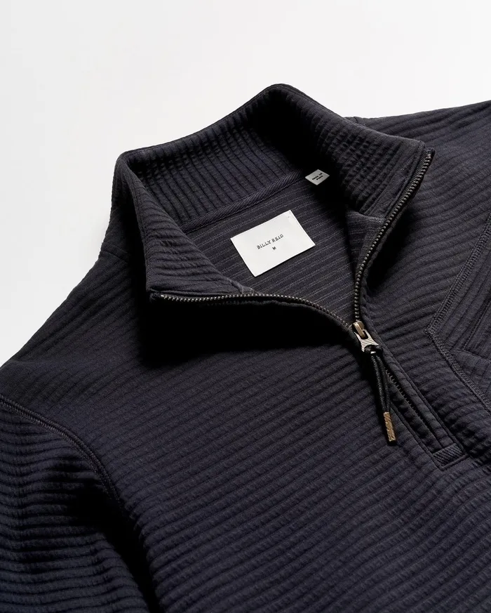 Men Sweaters and Sweatshirts Billy Reid Quilted Half Zip Dark Navy