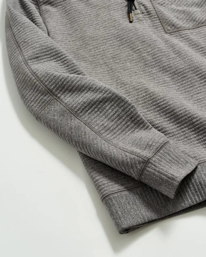 Men Sweaters and Sweatshirts Billy Reid Quilted Half Zip Medium Grey