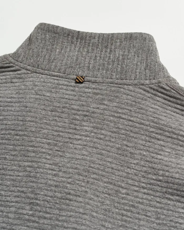 Men Sweaters and Sweatshirts Billy Reid Quilted Half Zip Medium Grey