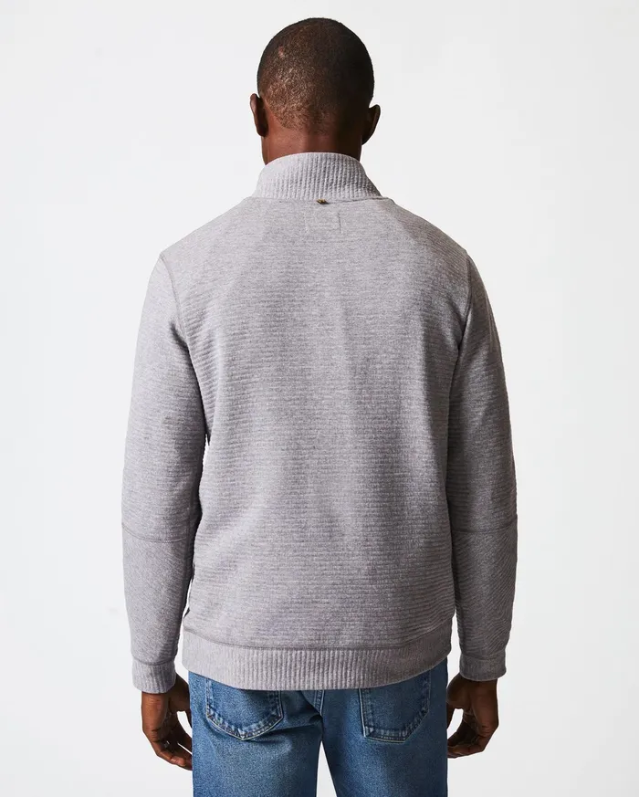 Men Sweaters and Sweatshirts Billy Reid Quilted Half Zip Medium Grey