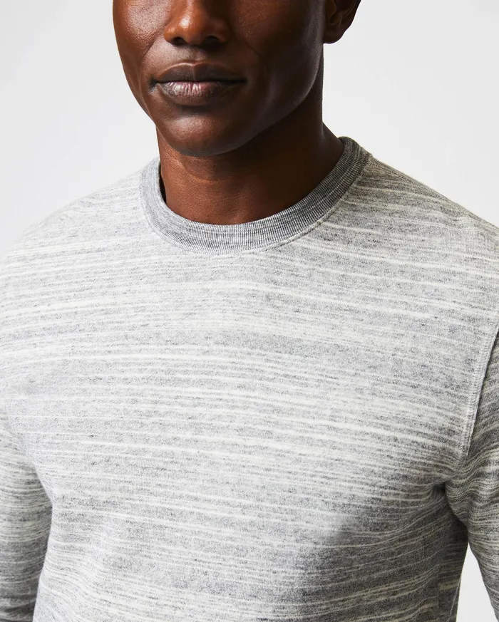 Men Sweaters and Sweatshirts Billy Reid Terry Knit Crew Light Grey