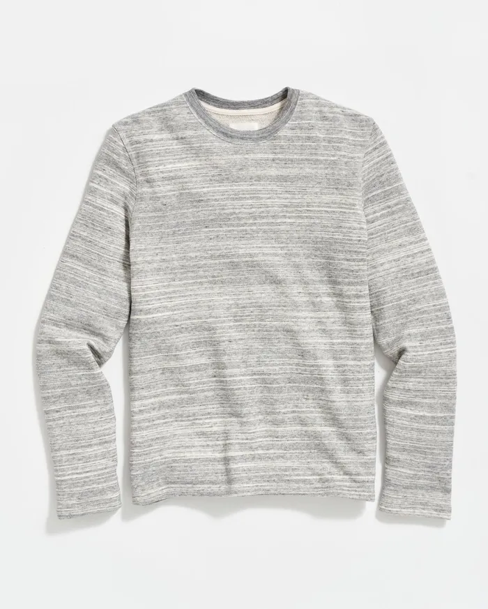 Men Sweaters and Sweatshirts Billy Reid Terry Knit Crew Light Grey