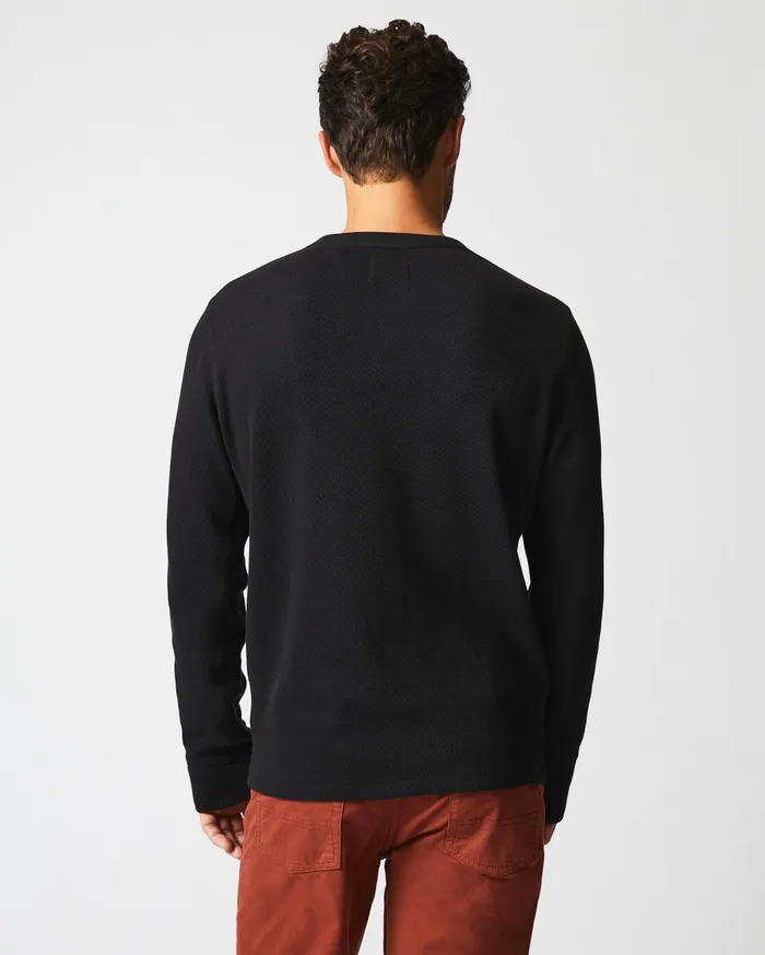 Men Sweaters and Sweatshirts Billy Reid Thermal LS Crew Black