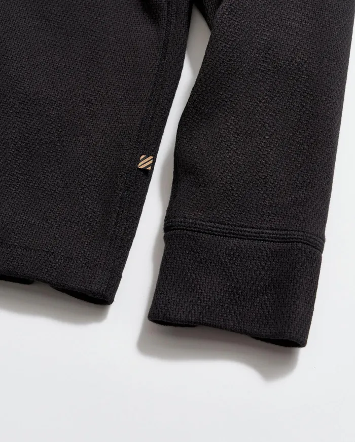 Men Sweaters and Sweatshirts Billy Reid Thermal LS Crew Black