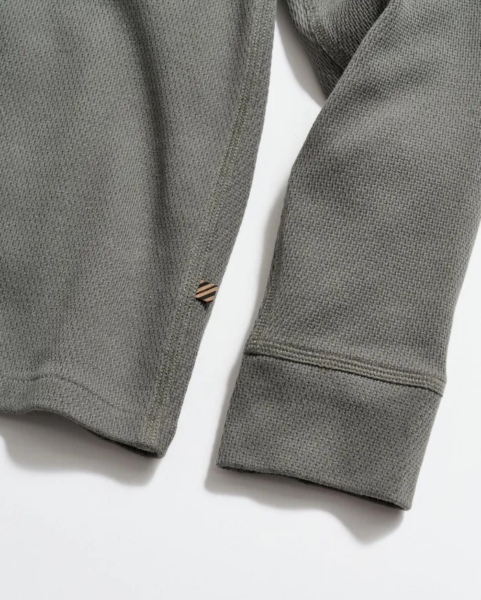 Men Sweaters and Sweatshirts Billy Reid Thermal LS Crew Washed Grey