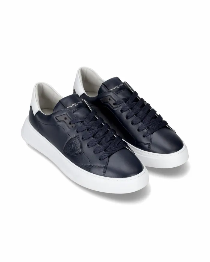 Men Temple Sneakers Blue Shoes Man Paris Philippe Model Paris Casual