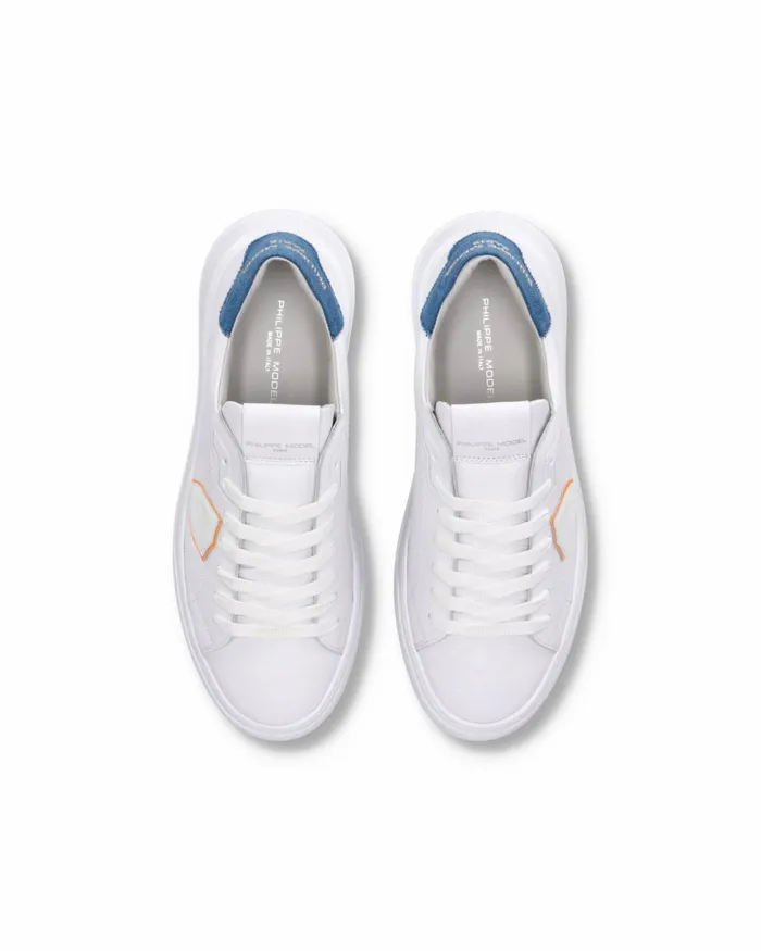 Men Temple Sneakers WhiteBlue Casual Shoes Philippe Model Paris Casual