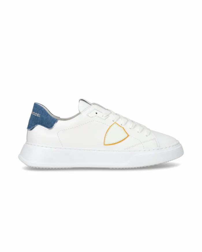 Men Temple Sneakers WhiteBlue Casual Shoes Philippe Model Paris Casual