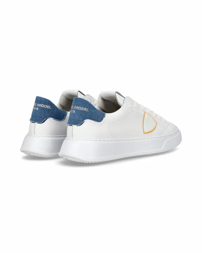 Men Temple Sneakers WhiteBlue Casual Shoes Philippe Model Paris Casual