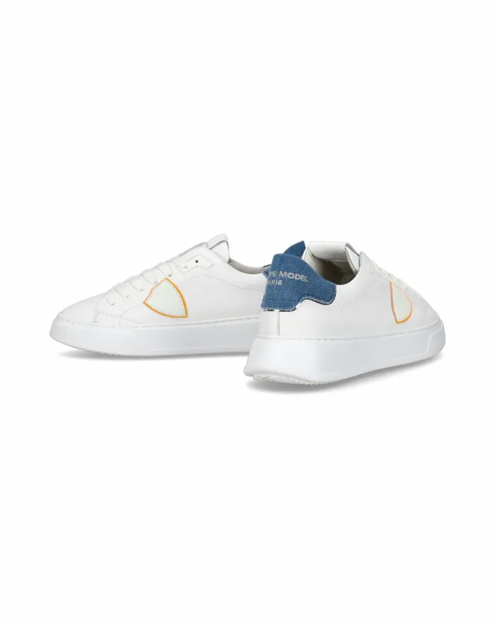 Men Temple Sneakers WhiteBlue Casual Shoes Philippe Model Paris Casual