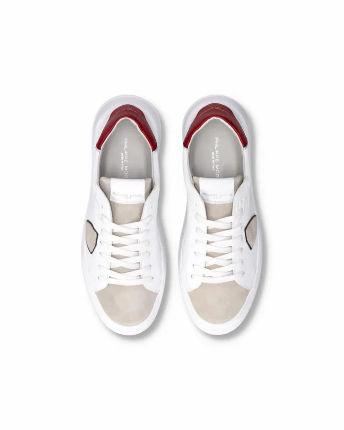 Men Temple Sneakers WhiteRed Shoes Philippe Model Paris Casual