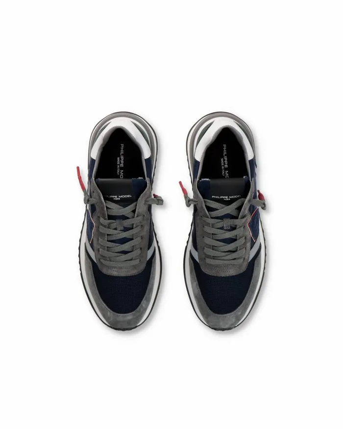 Men Tropez 21 Sneakers GrayBlue Shoes Philippe Model Paris Running