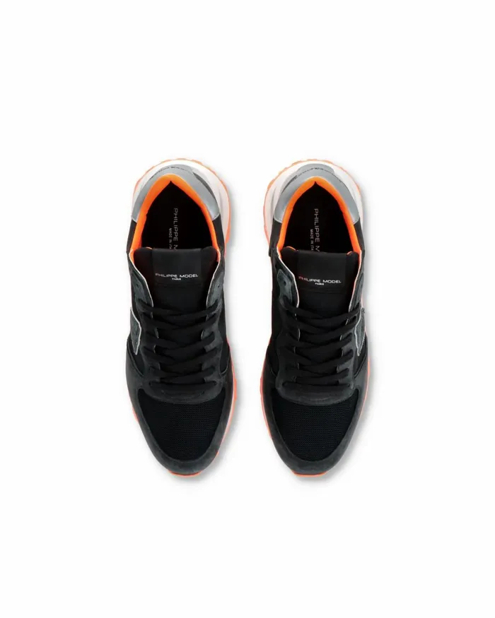 Men Tropez Haute Sneakers BlackOrange Shoes Philippe Model Paris Casual