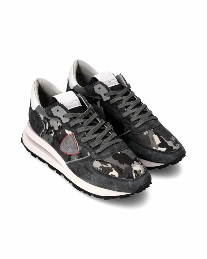 Men Tropez Haute Sneakers Gray Shoes For Man Philippe Model Paris Low