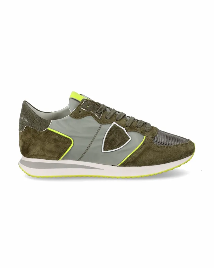 Men Trpx Sneakers Khaki GreenYellow Shoes Philippe Model Paris Casual