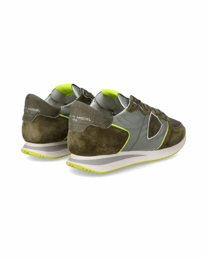Men Trpx Sneakers Khaki GreenYellow Shoes Philippe Model Paris Casual