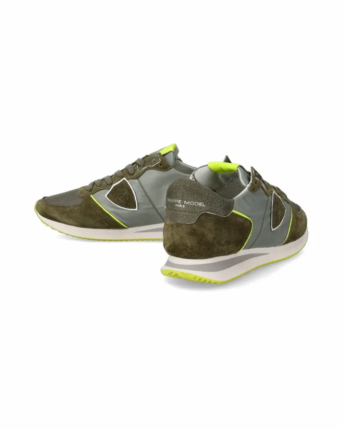 Men Trpx Sneakers Khaki GreenYellow Shoes Philippe Model Paris Casual