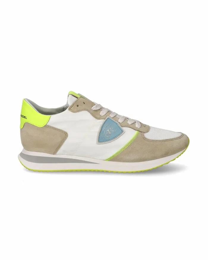 Men Trpx Sneakers White And Beige Shoes Philippe Model Paris Low