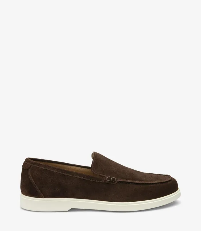 Men Tuscany Chocolate Brown Suede Loake Loafers