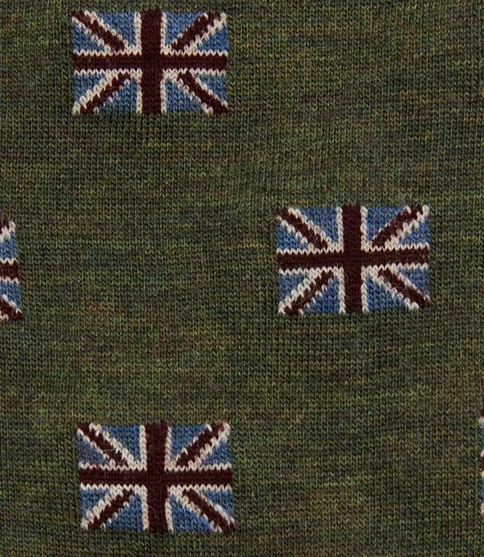 Men Union Jack Socks Olive Loake Socks