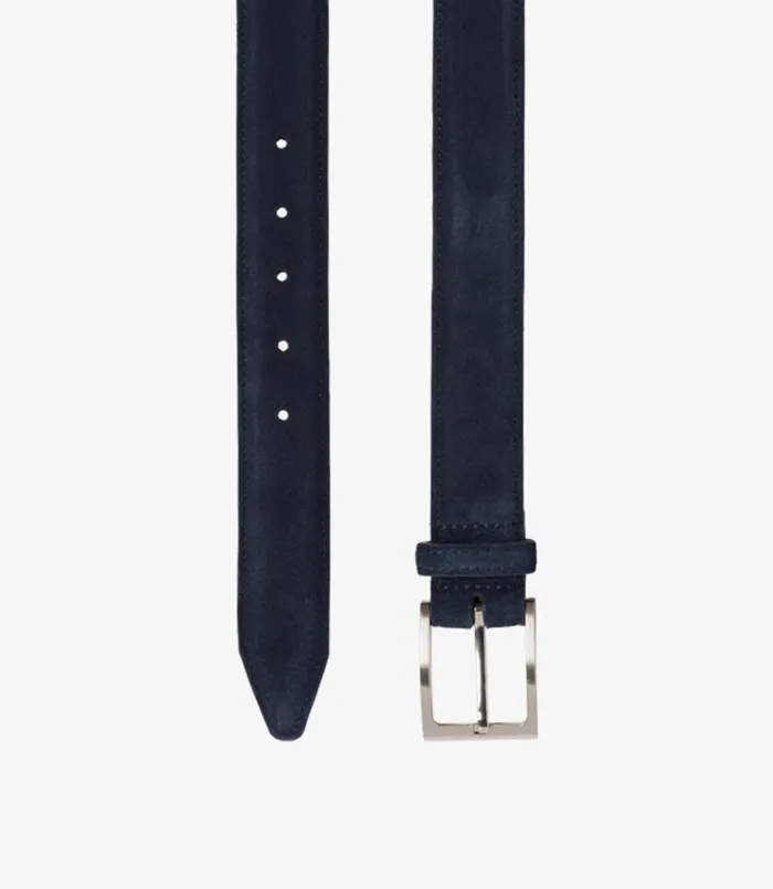 Men William Belt Navy Suede Loake Casual Belts