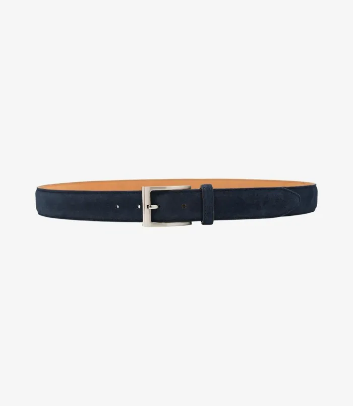 Men William Belt Navy Suede Loake Casual Belts Men William Belt Navy Suede Loake Casual Belts