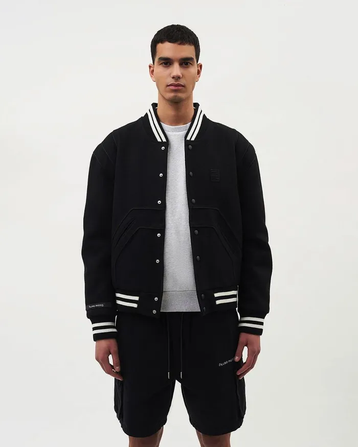 MenWomen Filling Pieces Coats and Jackets Signature Varsity Jacket Black