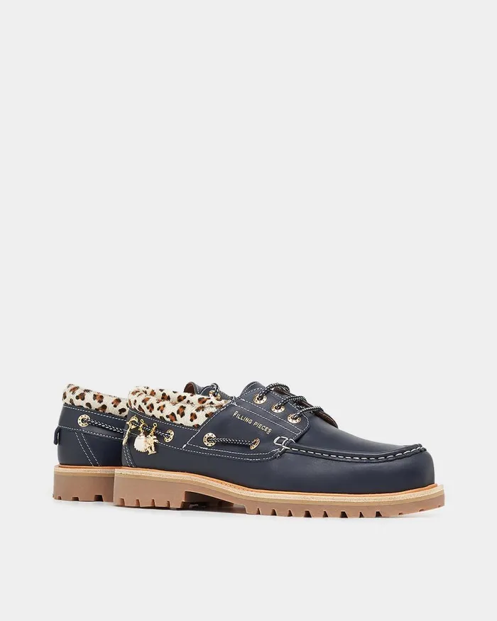 MenWomen Filling Pieces Loafers and Dress Shoes FP Boatshoe Mix Black