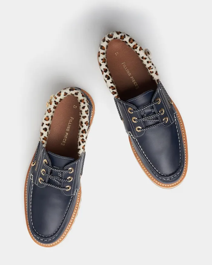 MenWomen Filling Pieces Loafers and Dress Shoes FP Boatshoe Mix Black