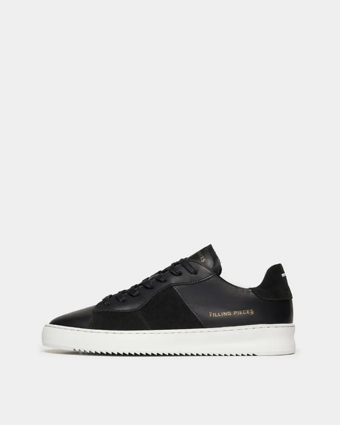 MenWomen Filling Pieces Sneakers Court Ripple Suede Mix Black