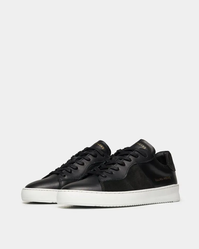 MenWomen Filling Pieces Sneakers Court Ripple Suede Mix Black