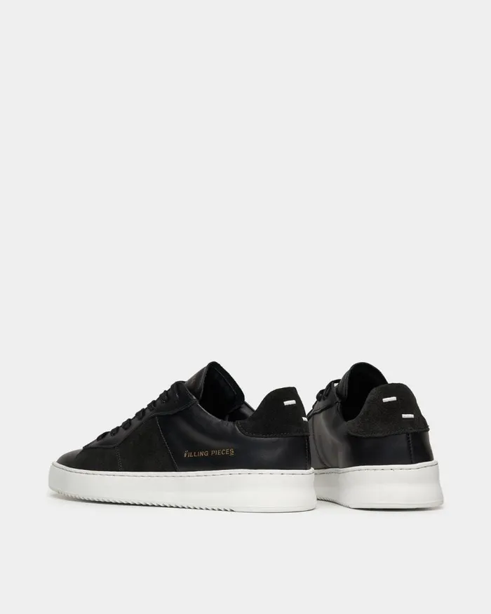 MenWomen Filling Pieces Sneakers Court Ripple Suede Mix Black